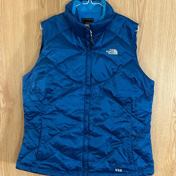 The North Face 550 Blue Down Insulated Puffer Quilted Vest - Picture 2 of 7